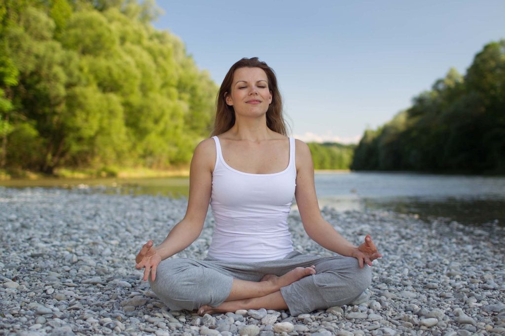 Frau, Yoga, Meditation