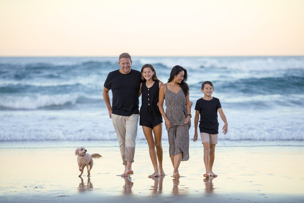 Familie, Strand, Menschen